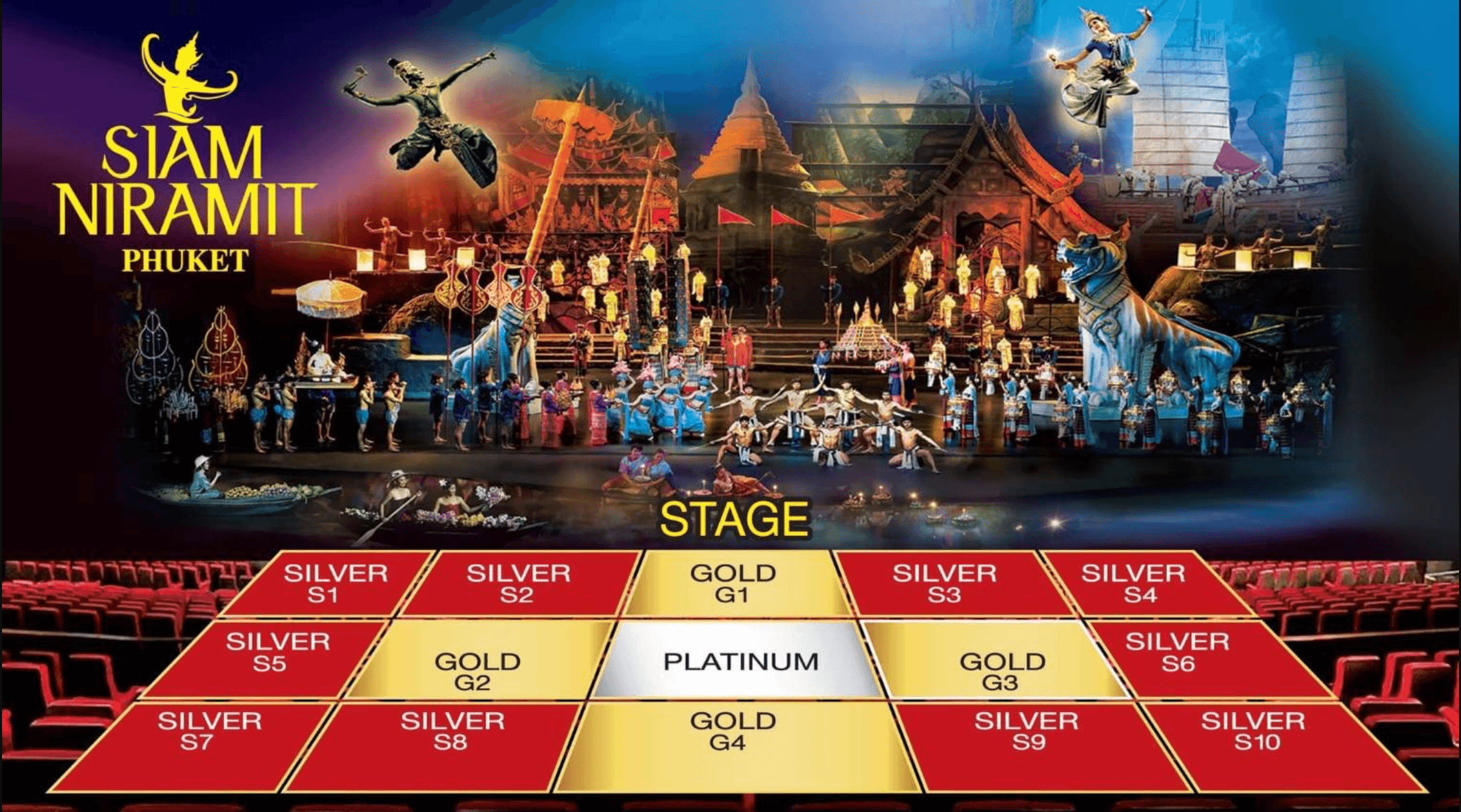 Siam Niramit Show Phuket Seat Map